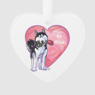 Adorno Husky El día de San Valentín