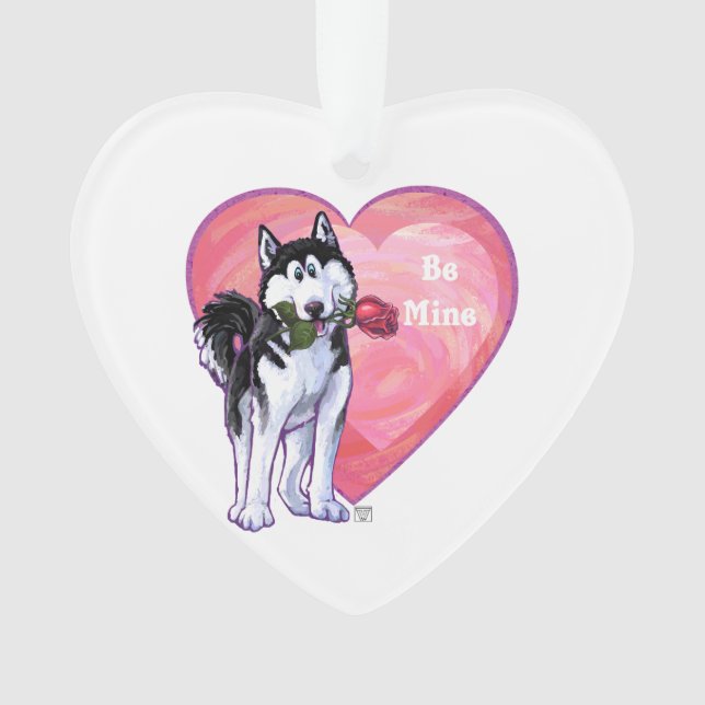 Adorno Husky El día de San Valentín (Anverso)