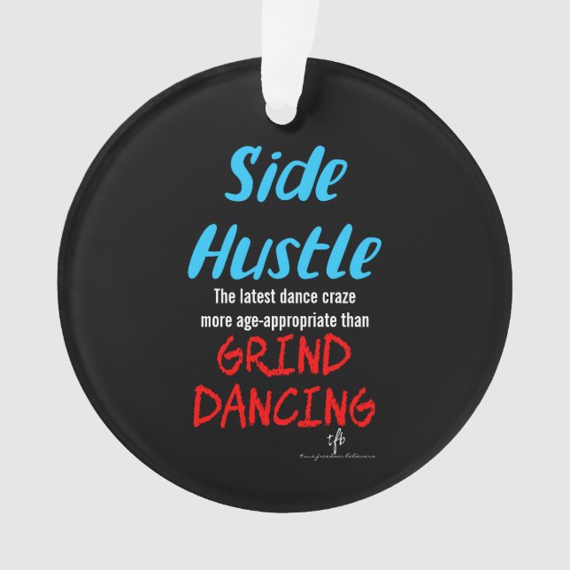 Adorno Hustle lateral vs Grind Dancing Neon Blue Text (Anverso)