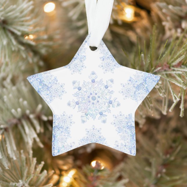 Adorno Ice Blue Snowflake (Árbol)