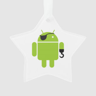 Adorno Icono de Robot Android como pirata