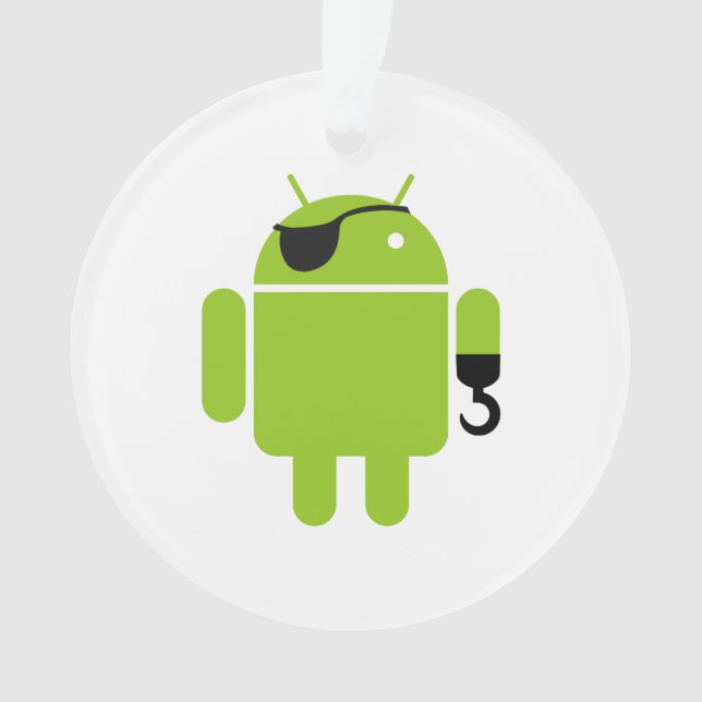 Adorno Icono de Robot Android como pirata (Anverso)