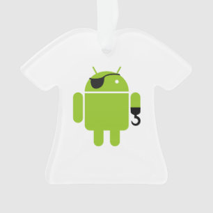 Adorno Icono de Robot Android como pirata