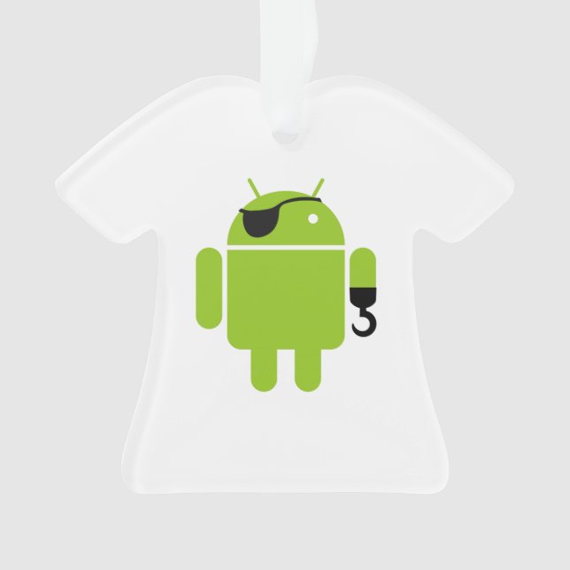 Adorno Icono de Robot Android como pirata (Anverso)