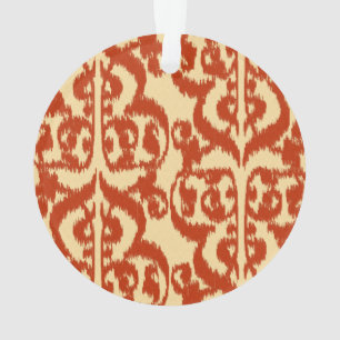 Adorno Ikat Moro Damask - Naranja mandarín