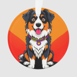 Adorno Ilustración alegre de perro de dibujos animados