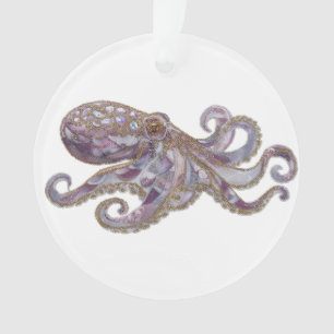 Adorno Ilustración de arte de pulpo con cuentas elegantes