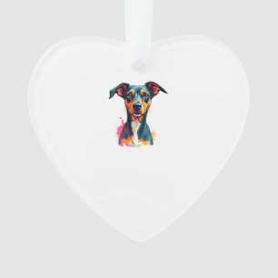 Adorno Ilustración de arte pop de retrato de perro colori