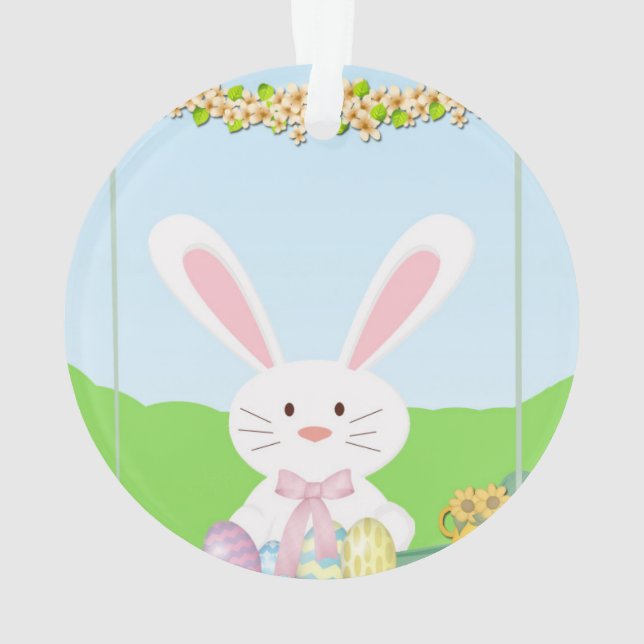 Adorno Ilustracion de conejo de Pascua (Reverso)