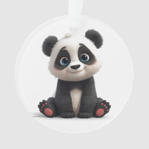 Adorno Ilustración de dibujos animados de oso panda senta