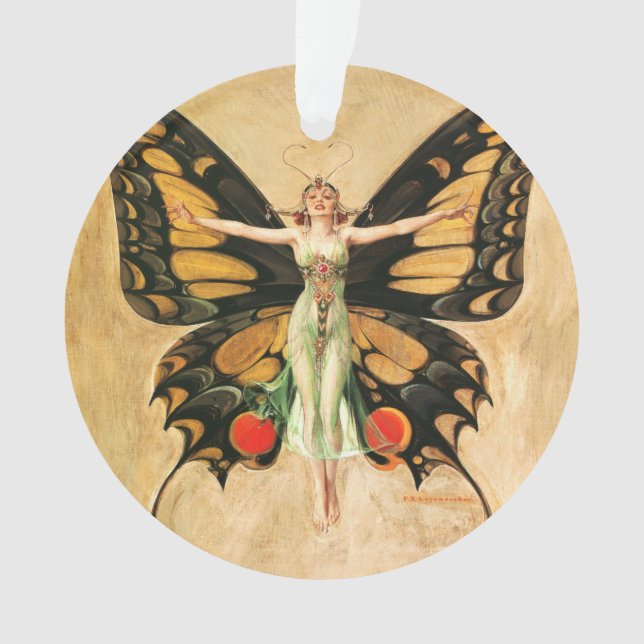 Adorno Ilustracion de la mujer voladora de mariposa flapp (Anverso)
