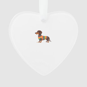 Adorno Ilustración de perro largo lindo salchicha con sué