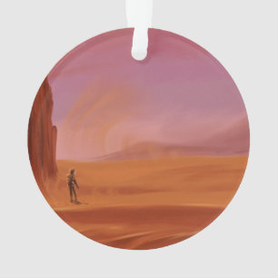 Adorno Ilustracion de vacaciones de Marte Vintage de cien