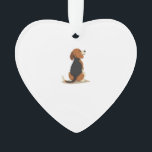 Adorno Ilustración de vista trasera de perro Beagle vinta<br><div class="desc">Ilustración de vista trasera de perro Beagle vintage Diseño para amantes de las mascotas 2</div>