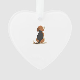 Adorno Ilustración de vista trasera de perro Beagle vinta