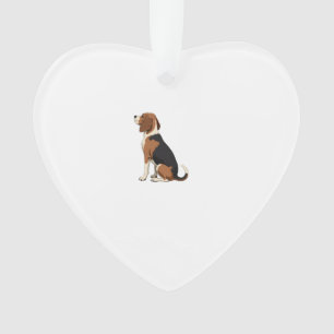 Adorno Ilustración de vista trasera de perro Beagle vinta