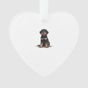 Adorno Ilustración de vista trasera de perro negro y bron