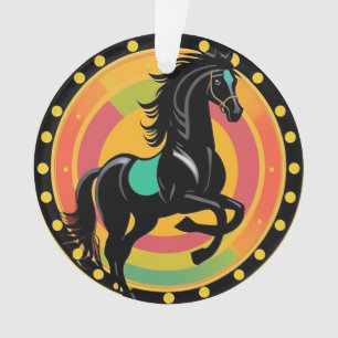 Adorno Ilustración estilizada de un caballo negro