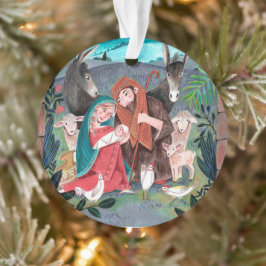 Adorno Ilustración religiosa de Navidad adorable del naci