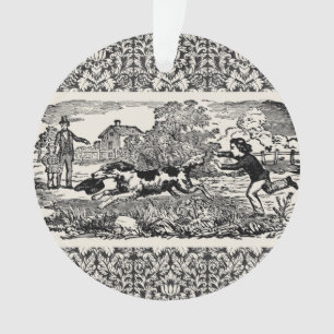 Adorno Ilustración victoriana de arte de mascota antigua
