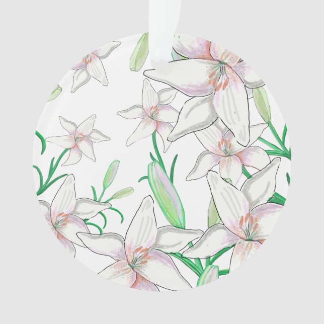 Adorno Ilustracion White Lilies (Anverso)