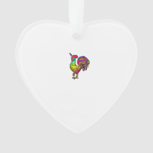 Adorno Imagen divertida de pollo de arcoíris unicornio ga