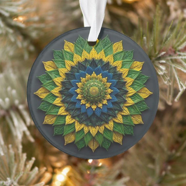 Adorno Imperial Solar Leaf Mandala Luxury Keychain - Emer (Árbol)