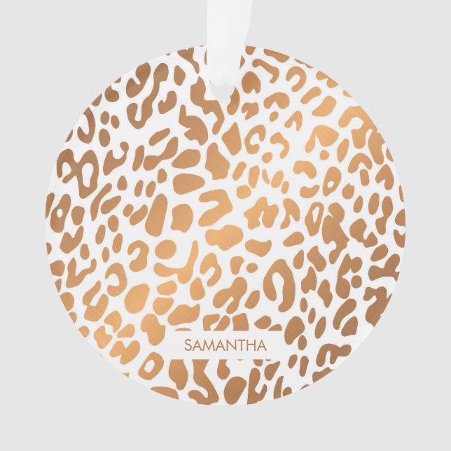 Adorno Impresión de Leopardo Dorado (Anverso)