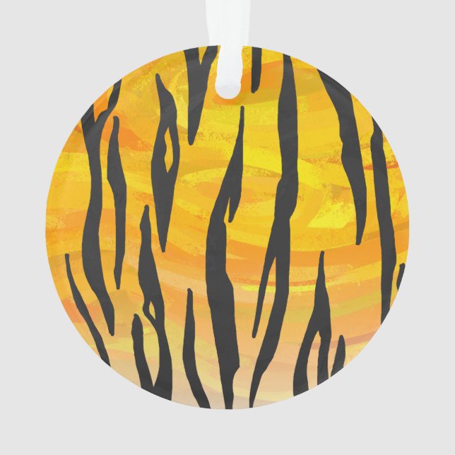 Adorno Impresión de tigre negro y Naranja (Reverso)
