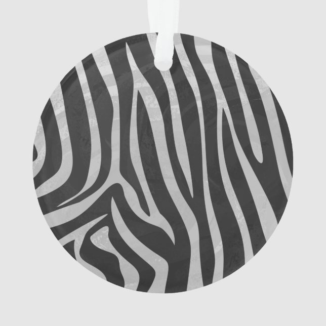 Adorno Impresión de zebra negra y gris claro (Reverso)