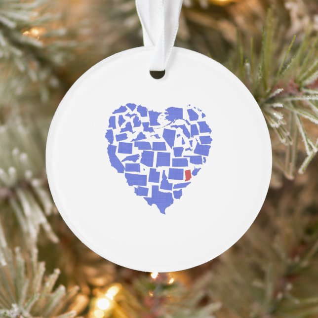 Adorno Indiana azul Estados Unidos Corazón Mosaico (Árbol)
