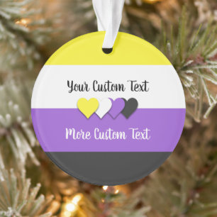 Adorno Indicador de orgullo no binario con texto