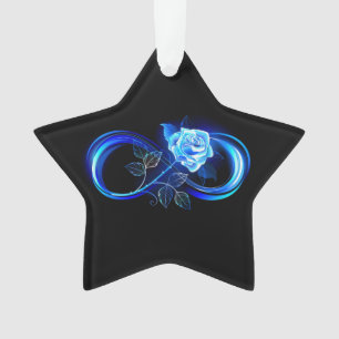 Adorno Infinito brillante con rosa azul