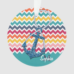 Adorno Infinito náutico del ancla del falso purpurina