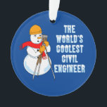 Adorno Ingeniero Civil más Coolest<br><div class="desc">Un gorra duro coronado por un muñeco de nieve de tránsito y el texto más genial de ingeniero civil del mundo es un humorístico diseño de regalos de ingeniería para estudiantes universitarios e ingenieros en cumpleaños,  graduaciones y vacaciones de invierno.</div>