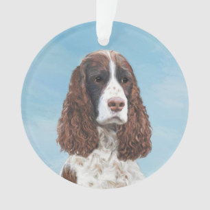 Adorno Inglés Springer Spaniel Pintura Original Perro Art