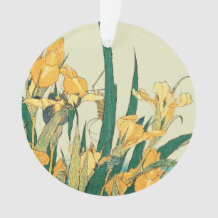 Adorno Iris Saltamontes de Hokusai: Impresión Vintage Jap