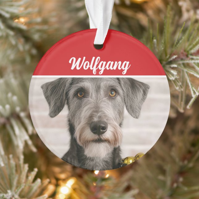Adorno Irish Wolfhound Dog Holiday Photo Christmas (Árbol)