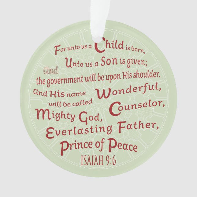 Adorno Isaías 9:6 en colores Navidades (Anverso)