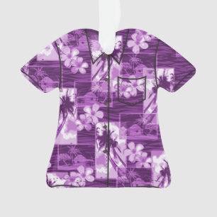 Adorno Isla Niihau Camisa Aloha Plumeria Hawaiana