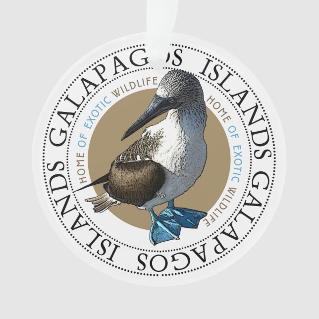 Adorno Islas Galápagos: Pájaro azul pisoteado (Anverso)
