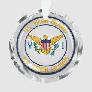 Adorno Islas Vírgenes de Estados Unidos rodean el emblema