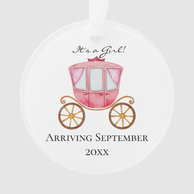 Adorno It's a Girl! Invitación de embarazo de transporte  (Anverso)