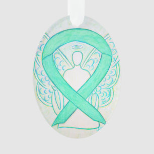Adorno Jade Green Awareness Ribbon Angel Ornament