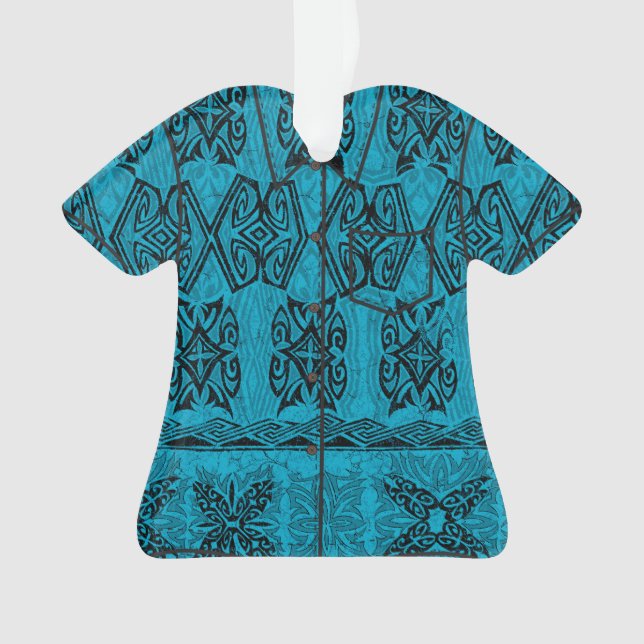 Adorno Jaena Beach Primitive hawaiano Tapa Aloha Shirt (Anverso)