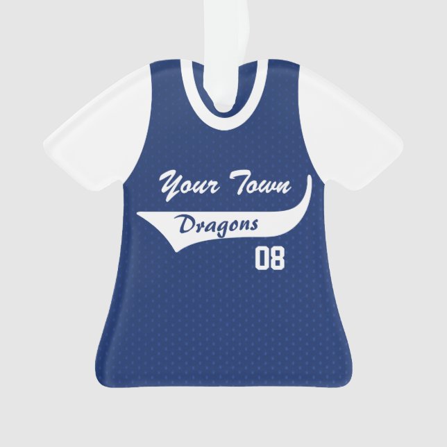 Adorno Jersey Blue de béisbol con foto (Anverso)