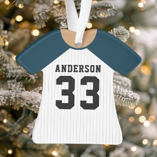 Adorno Jersey de béisbol azul marino personalizado