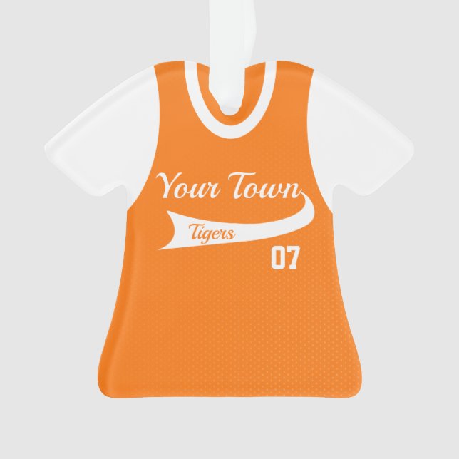 Adorno Jersey de béisbol con Naranja de fotos (Anverso)