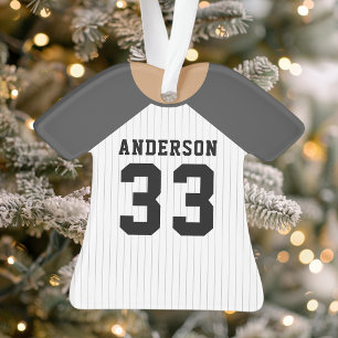 Adorno Jersey de béisbol gris personalizado de Navidad