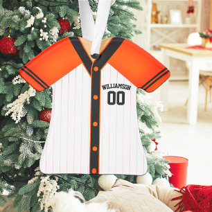 Adorno Jersey de béisbol naranja y negro